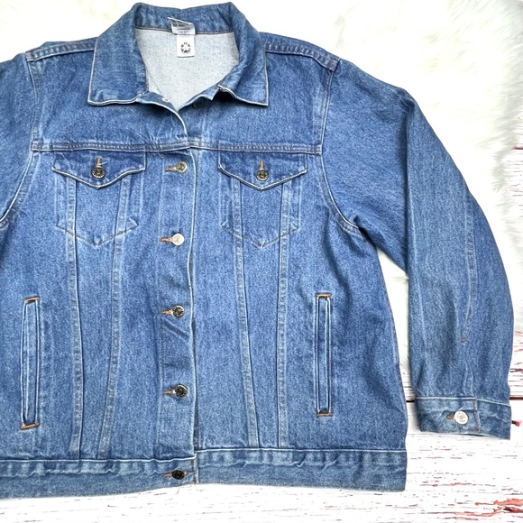 ↪️(relisted!)VINTAGE•RARE•own your! |•CURVES•| A of M Oversized Denim Jean Jacke - Picture 3 of 16